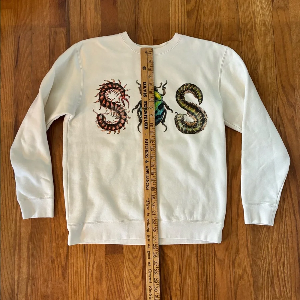 SZA SOS Bug Grand National Tour Crewneck Sweatshirt Size Medium Cream Color - Picture 7 of 9